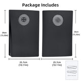 Replacement Face Plate with Cooling Vent for PS5 Disc Edition - Black(Not for PS5 Slim)