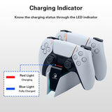 Honcam Tri-Protection Safety Dual Controller Charger for PS5 DualSense Controller