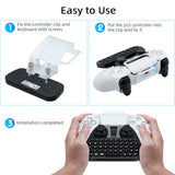 Dobe Wireless Keyboard with Backlight & Controller Clip for PS5 Controller - Black (TP5-0556S)