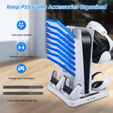iPlay Multifunctional Cooling Stand with Charging for PS5/PS VR2 Controller-White(HBP-6478)(Not for PS5 Slim)