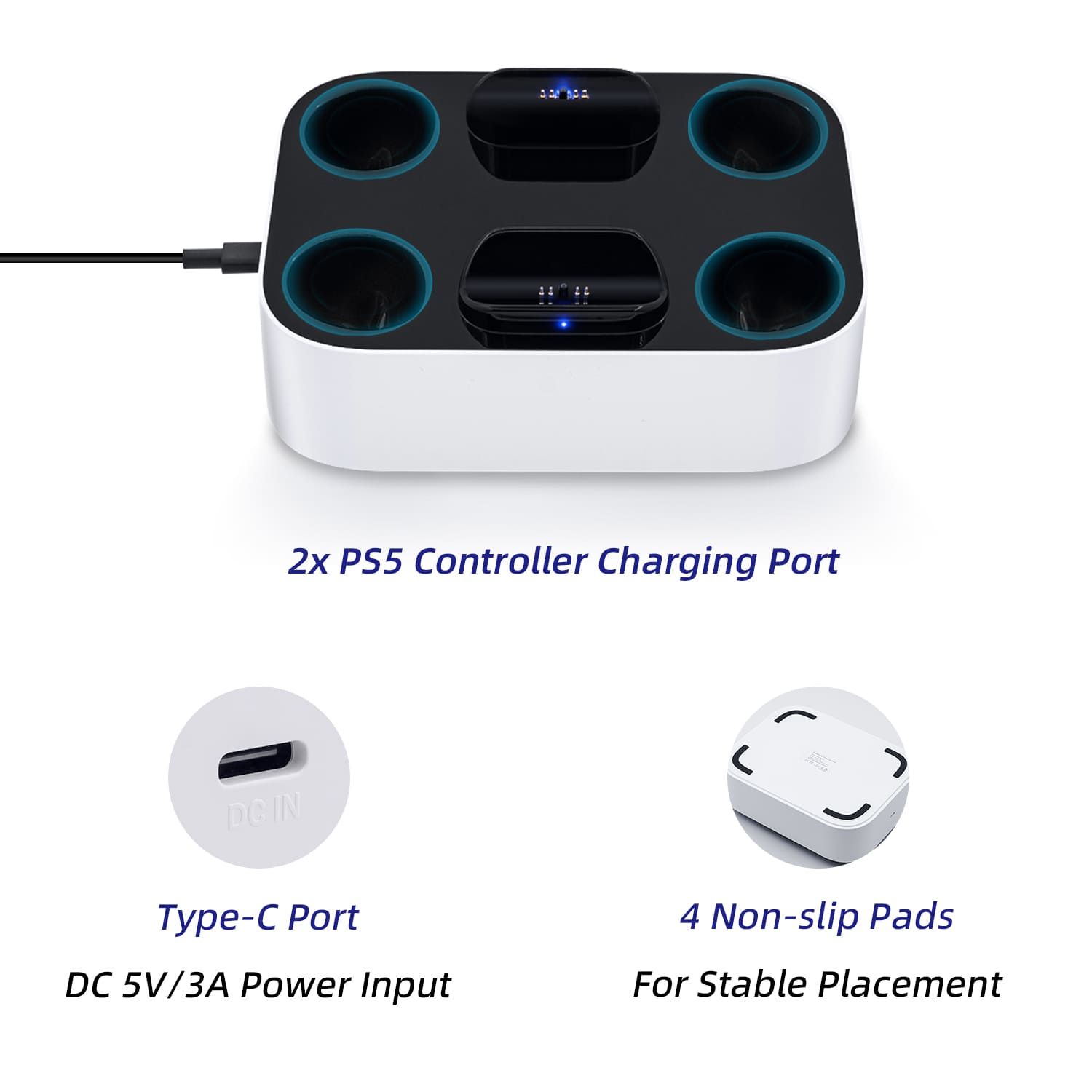 DualSense Charging Dock for PS5 Controller-White(PSD01) – SupremeGameGear