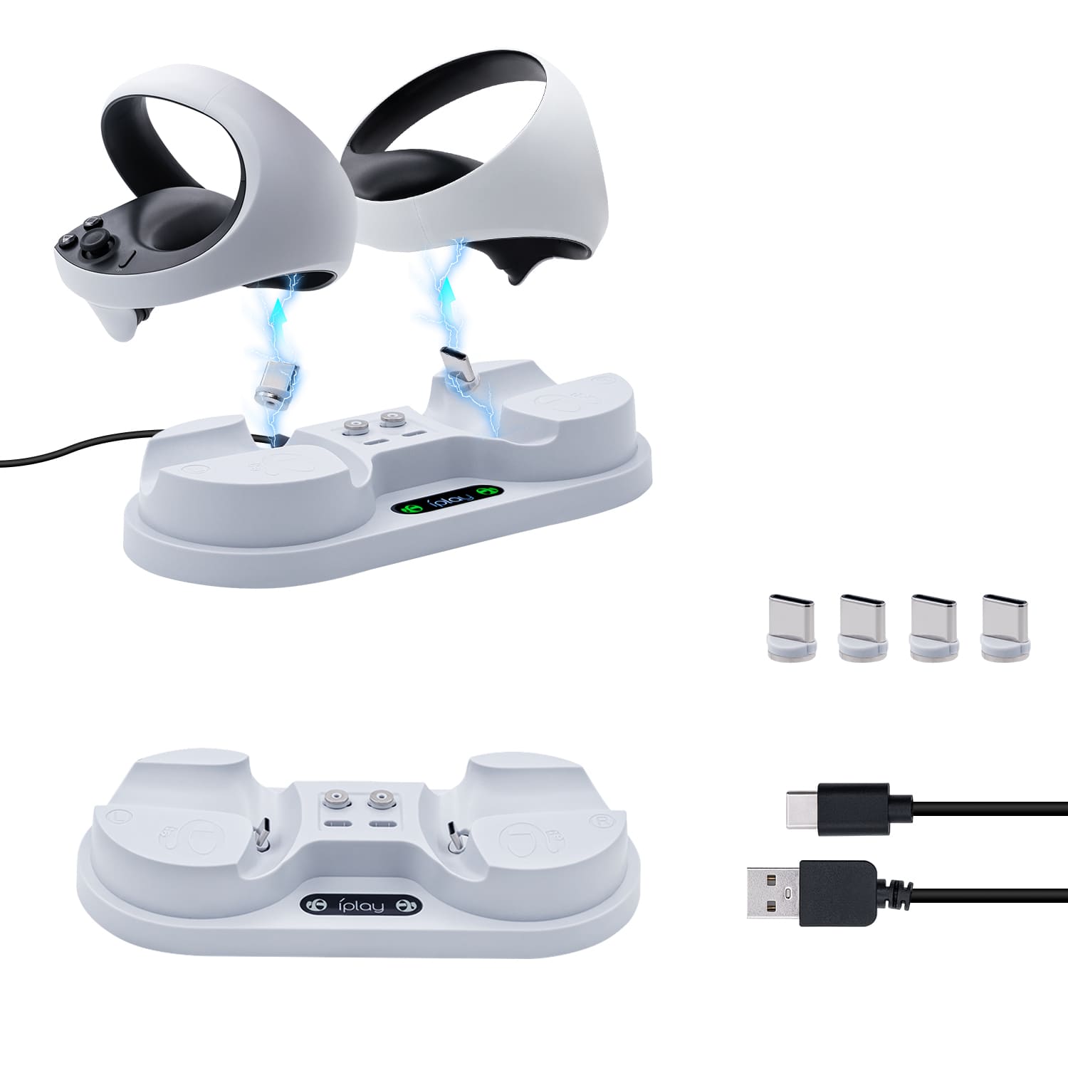iPlay Magnetic Charging Dock for P5 VR2 Controller-White(HBP-6479 