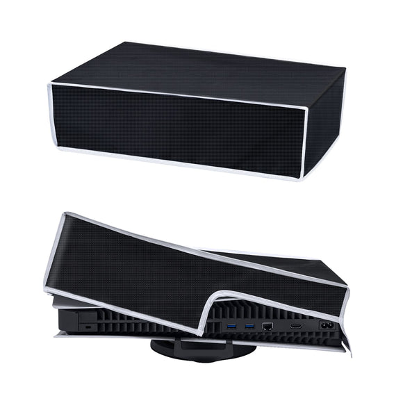 Horizontal Dust Cover with White Line for PS5 Game Console - Black(Not for PS5 Slim)