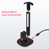 RGB Headset and Controller Stand with Charging for PS5/PS5 Elite Controller-Black-(P5-2029)
