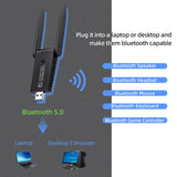 2 In 1 AC1300Mbs USB Wifi Bluetooth Wireless Adapter for PC (WB805)