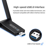 2 In 1 AC1300Mbs USB Wifi Bluetooth Wireless Adapter for PC (WB805)