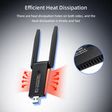 2 In 1 AC1300Mbs USB Wifi Bluetooth Wireless Adapter for PC (WB805)