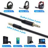 2M Audio Extension Cable with Volume Control for Logitech Astro A10/A30/A40 Gaming Headset