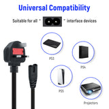 1.8M AC Power Cord for PS5/PS4/PS3/PS2/PS1/XBOX ONE/XBOX ONE S/XBOX ONE X/XBOX SERIES X/XBOX SERIES S - UK Plug