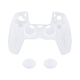 Non-Slip Silicone Protective Case With Thumbstick Cap For PS5 Controller - White