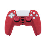 Non-Slip Silicone Protective Case With Thumbstick Cap For PS5 Controller - Red
