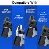 Dual Charger with Headset Holder for PS5/PS4/Switch Pro/Xbox One/Xbox One Slim/Xbox Elite/Xbox Series X & S Controller (JYS-P5113)