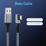 6m 18W Right Angle Type-C to USB3.0 Fast Charging and Date Transfer Cable for Oculus Quest /Quest 2/Oculus  Quest 3/mobile phones/Macbook/Ipad/Type-C Port Devices