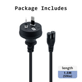 1.5M AC Power Cord for PS5/PS4/PS3/PS2/PS1/XBOX ONE/XBOX ONE S/XBOX ONE X/Xbox Series X/S - AU Plug