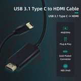 USB 3.1 Type C to HDMI Cable for Mobile Phone/Laptop/PC-Black (AG9310)