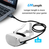 6m 18W Right Angle Type-C to USB3.0 Fast Charging and Date Transfer Cable for Oculus Quest /Quest 2/mobile phones/Macbook/Ipad/Type-C Port Devices