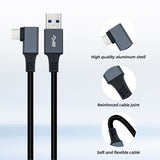 6m 18W Right Angle Type-C to USB3.0 Fast Charging and Date Transfer Cable for Oculus Quest /Quest 2/Oculus  Quest 3/mobile phones/Macbook/Ipad/Type-C Port Devices