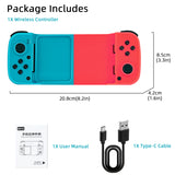 Wireless Mobile Gaming Controller for iOS/Android Mobile Phones/PS3/PS4/Nintendo Switch/Switch OLED/PC - Blue/Red (BSP-D3)