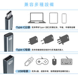 2 In 1 Type C Splitter with 60W PD Charging for Mobile Phone/Nintendo Switch/iPad Pro/Laptop/Type-C Port Devices - Grey