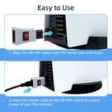 On/Off Power Switch Button Adapter for PS5/PS4/PS3/Xbox Series X Console - White (JYS-P5150)