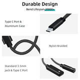 2 in 1 USB-C to 3.5mm Audio Charger Adapter for Mobile Phone/Macbook/iPad