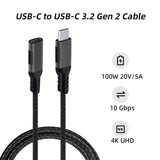 2M USB 3.2 10Gbps Type-C Extension Cable for Nintendo Switch/Oculus Quest/Laptop