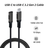 2M USB 3.2 10Gbps Type-C Extension Cable for Nintendo Switch/Oculus Quest/Oculus  Quest 3/Laptop