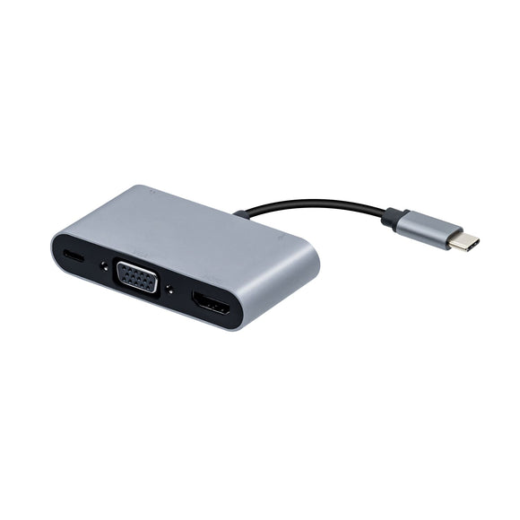 5 In 1 Multifunctional USB-C Hub for Laptop/Tablet/Monitor/Type-C Port Devices - Grey