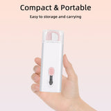 7 in 1 Multifunctional Cleaning Kit for Mobile Phone/Keyboard/Earbuds/Laptop - White/Pink
