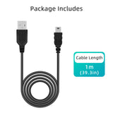 1 Meter USB to mini USB Power Charge Cable for PS3 Controller/Mini Port Device - Black