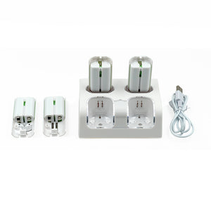 4 in 1 Controller Charger Dock for Wii Remote White