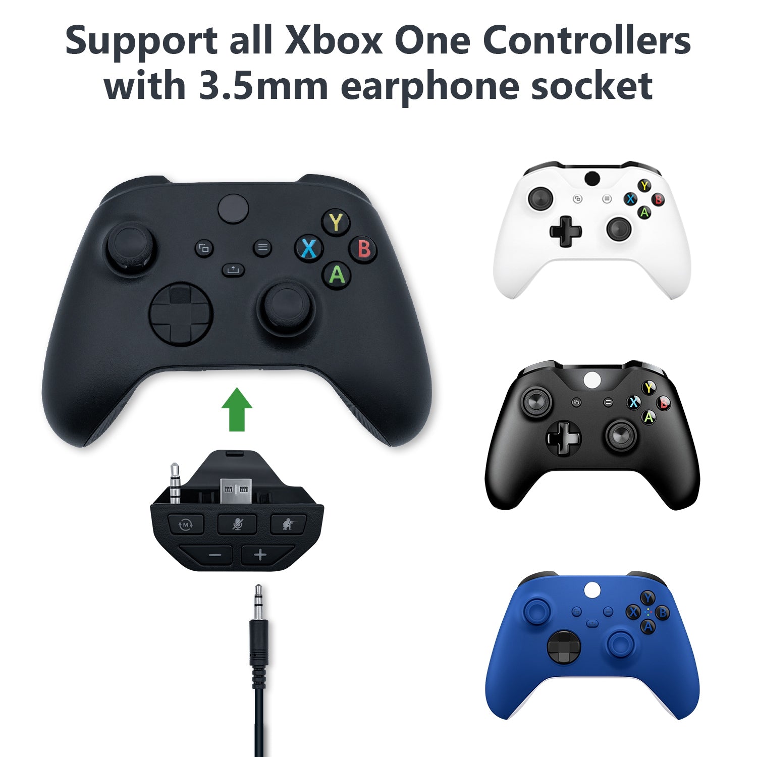 Sound Enhancer Adapter for Xbox One S with 3.5mm Jack Xbox Series S Series X Controller Black